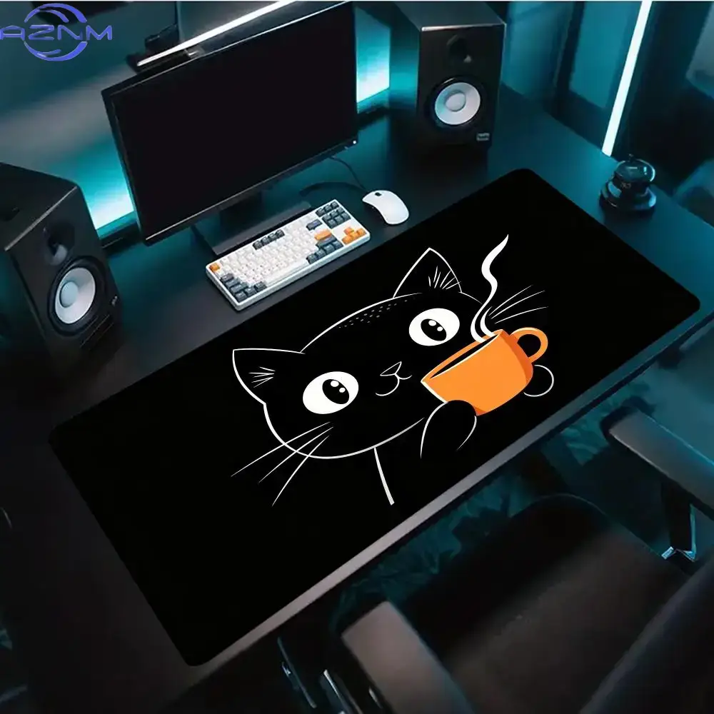 Desk Setup Pc And Laptop - لوحة ماوس كبيرة للألعاب بتصميم قطة