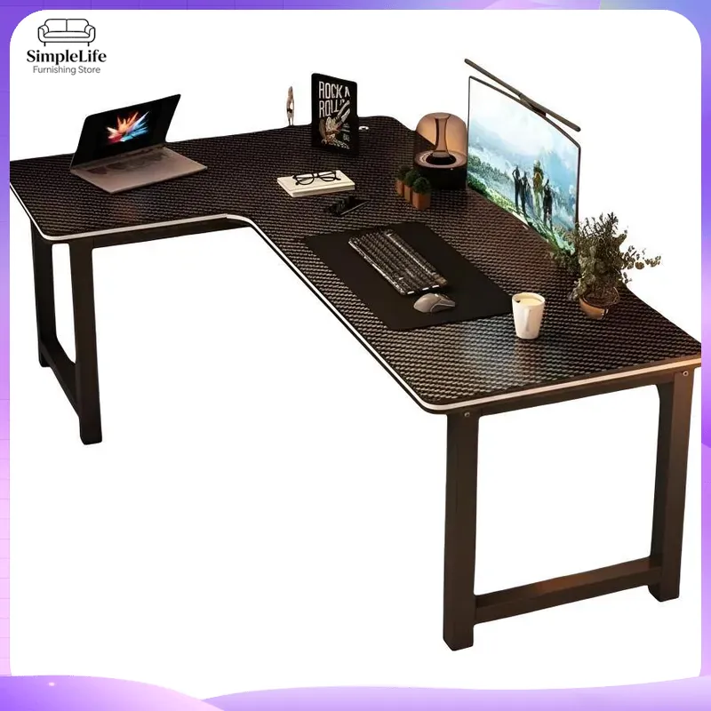 Desk Setup L Shaped - مكتب ألعاب زاوي مع رف تخزين