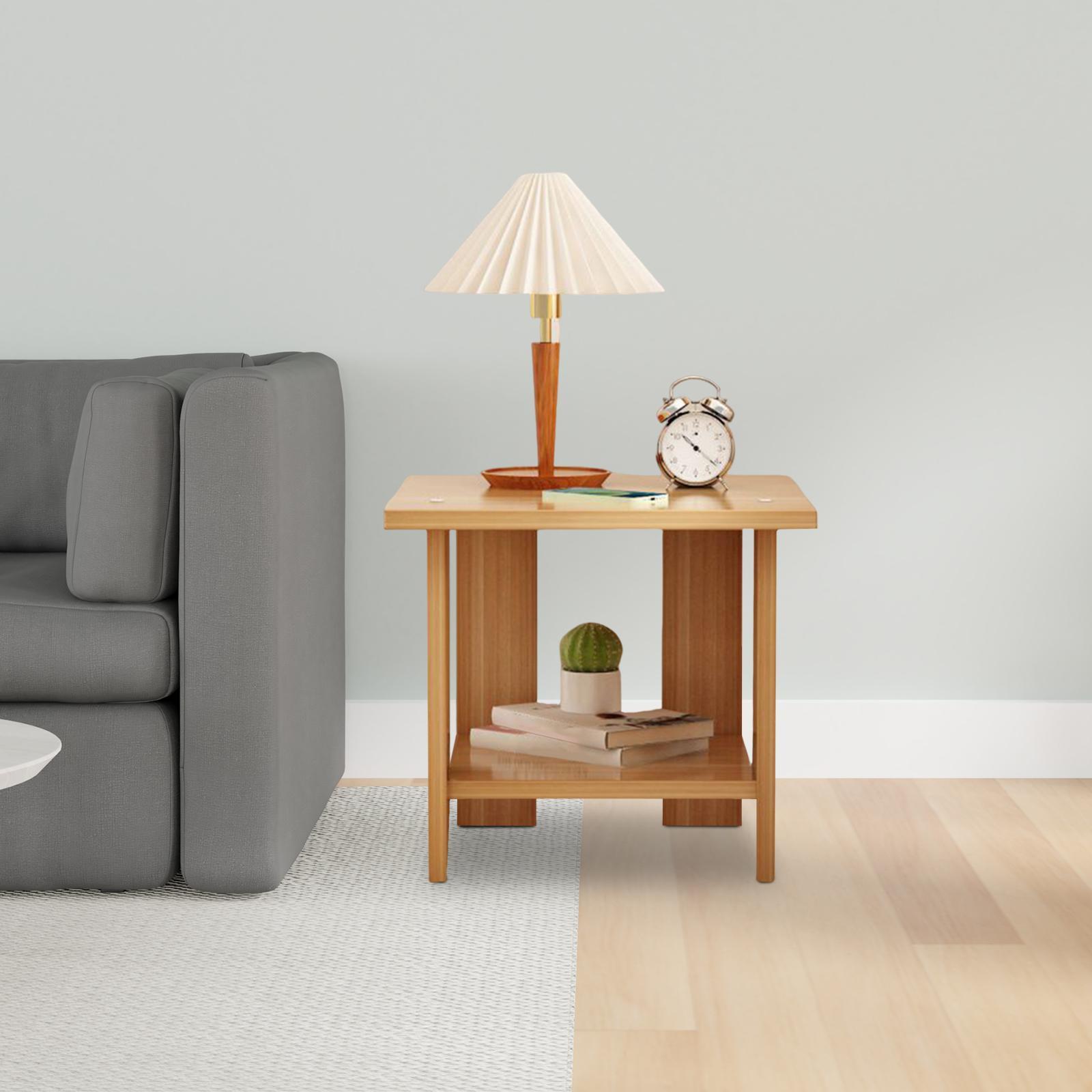 Desk Setup Minimalist - خشبية مزدوجة الطبقات طاولة جانبية متعددة