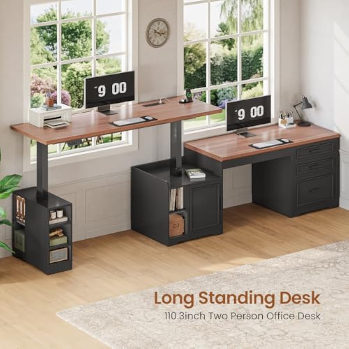 مكتب كهربائي قابل للتعديل على  - مراجعة Desk Setup L Shaped وسعره